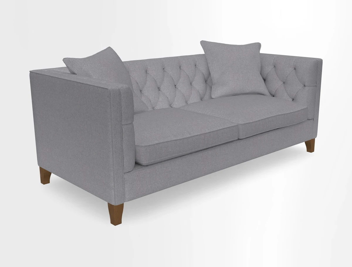 Haresfield 3 seater sofa in Whernside Spring Grass and Stockport Stripe Hunter 