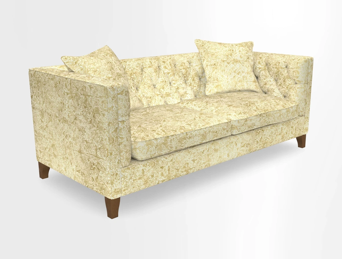 Haresfield 3 seater sofa in Whernside Spring Grass and Stockport Stripe Hunter 