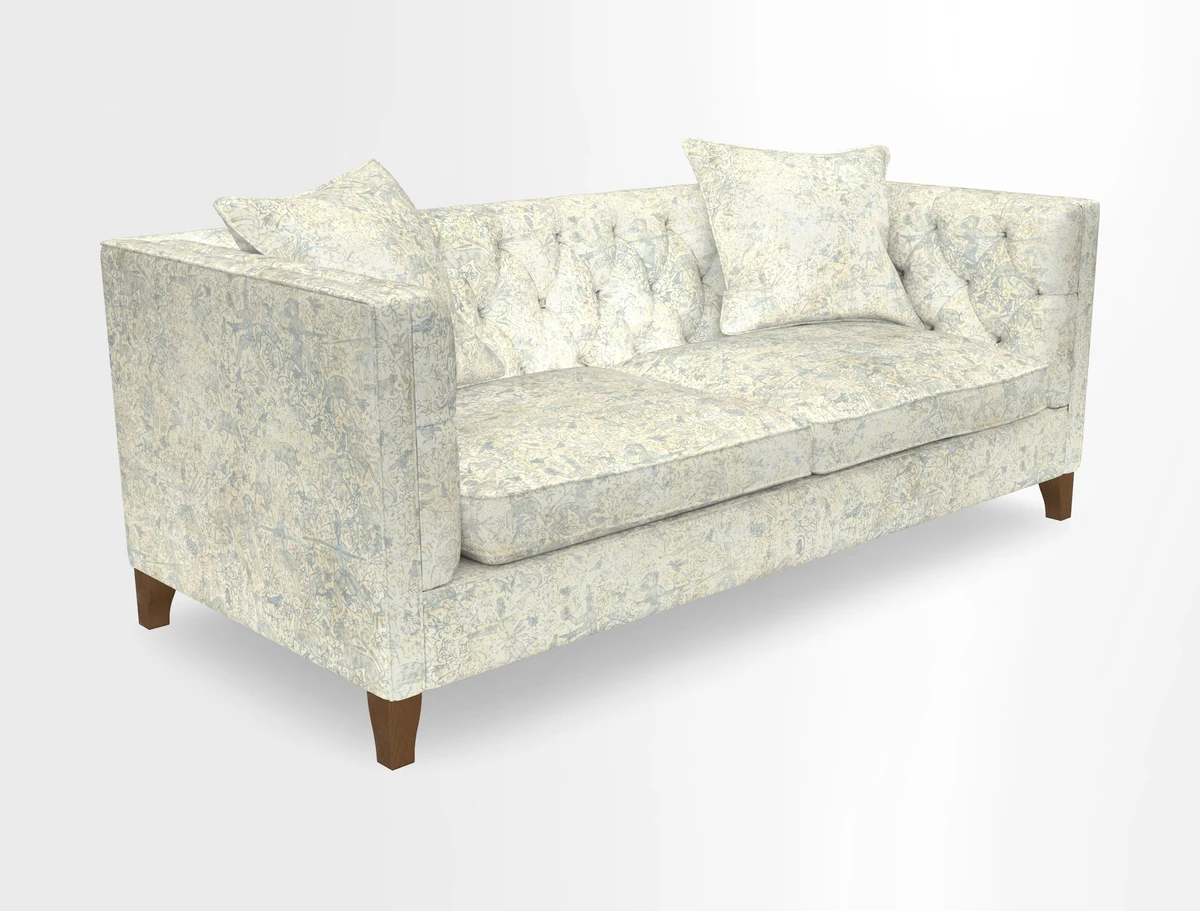 Haresfield 3 seater sofa in Whernside Spring Grass and Stockport Stripe Hunter 