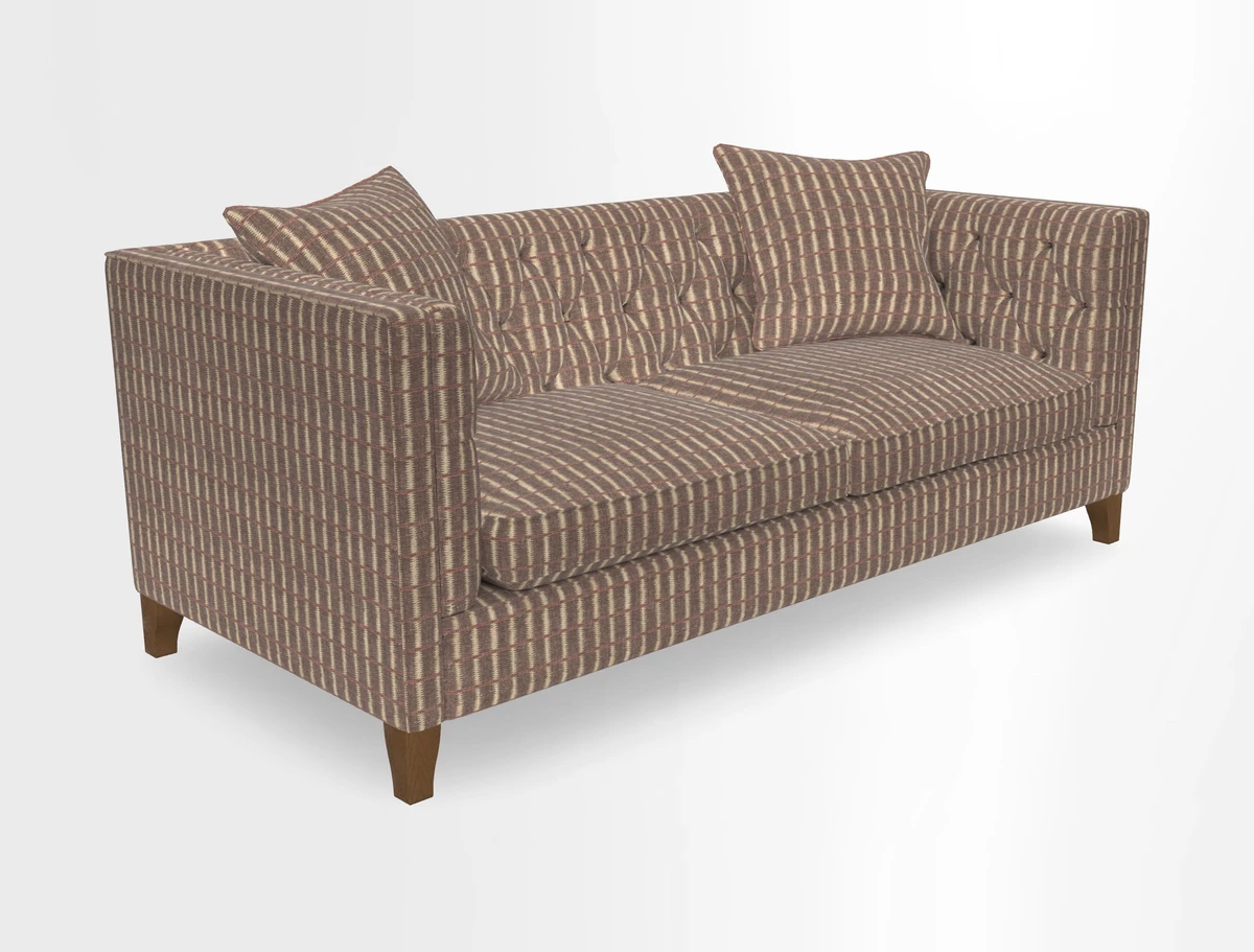 Haresfield 3 seater sofa in Whernside Spring Grass and Stockport Stripe Hunter 