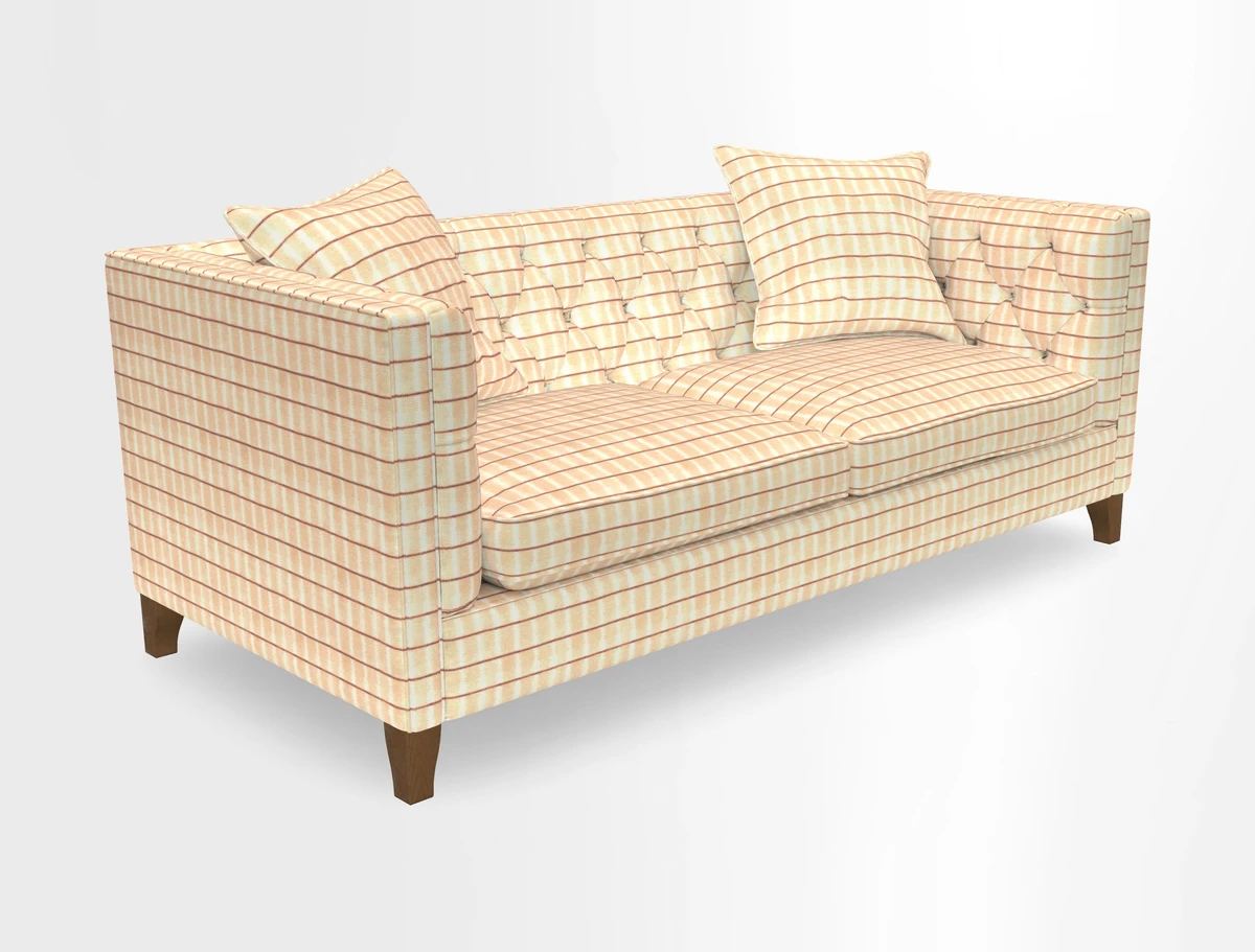 Haresfield 3 seater sofa in Whernside Spring Grass and Stockport Stripe Hunter 