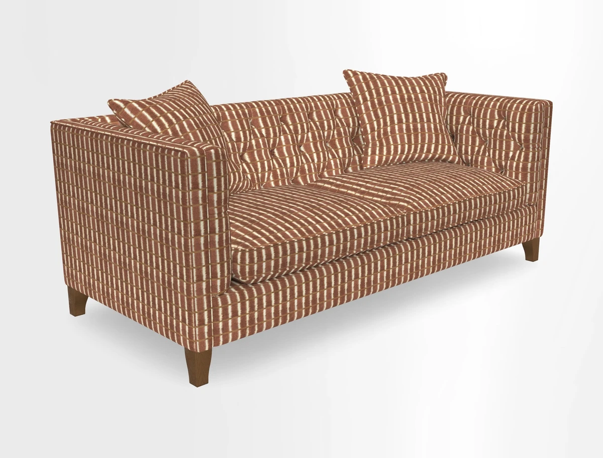 Haresfield 3 seater sofa in Whernside Spring Grass and Stockport Stripe Hunter 