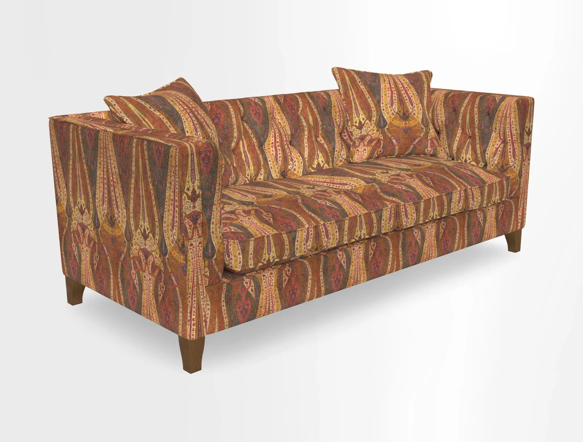 Haresfield 3 seater sofa in Whernside Spring Grass and Stockport Stripe Hunter 