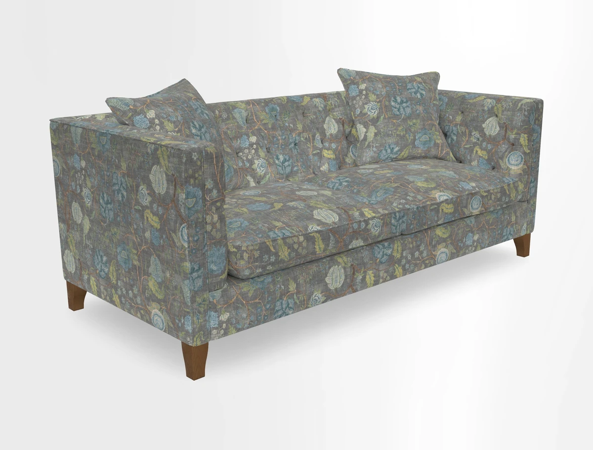 Haresfield 3 seater sofa in Whernside Spring Grass and Stockport Stripe Hunter 