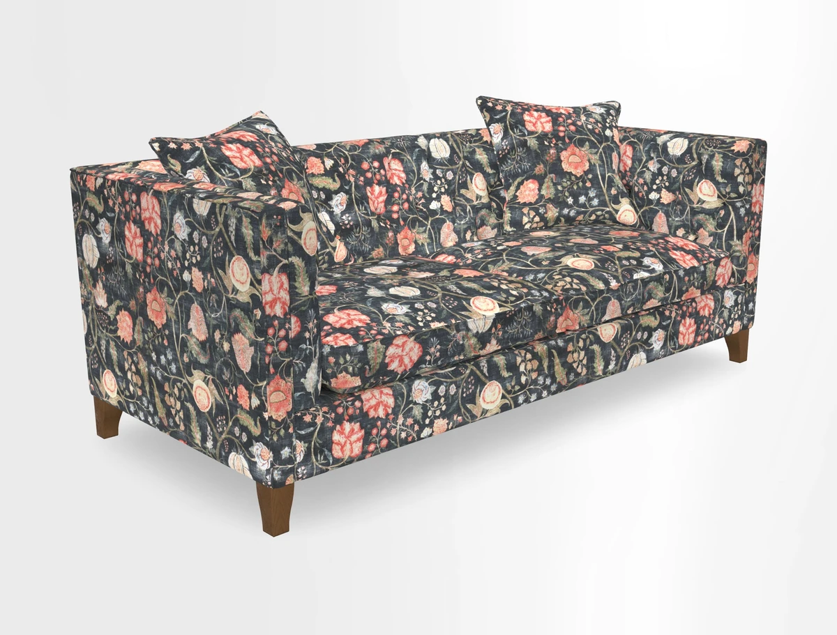 Haresfield 3 seater sofa in Whernside Spring Grass and Stockport Stripe Hunter 