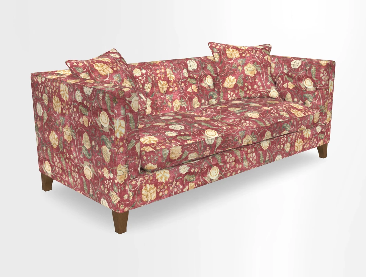 Haresfield 3 seater sofa in Whernside Spring Grass and Stockport Stripe Hunter 