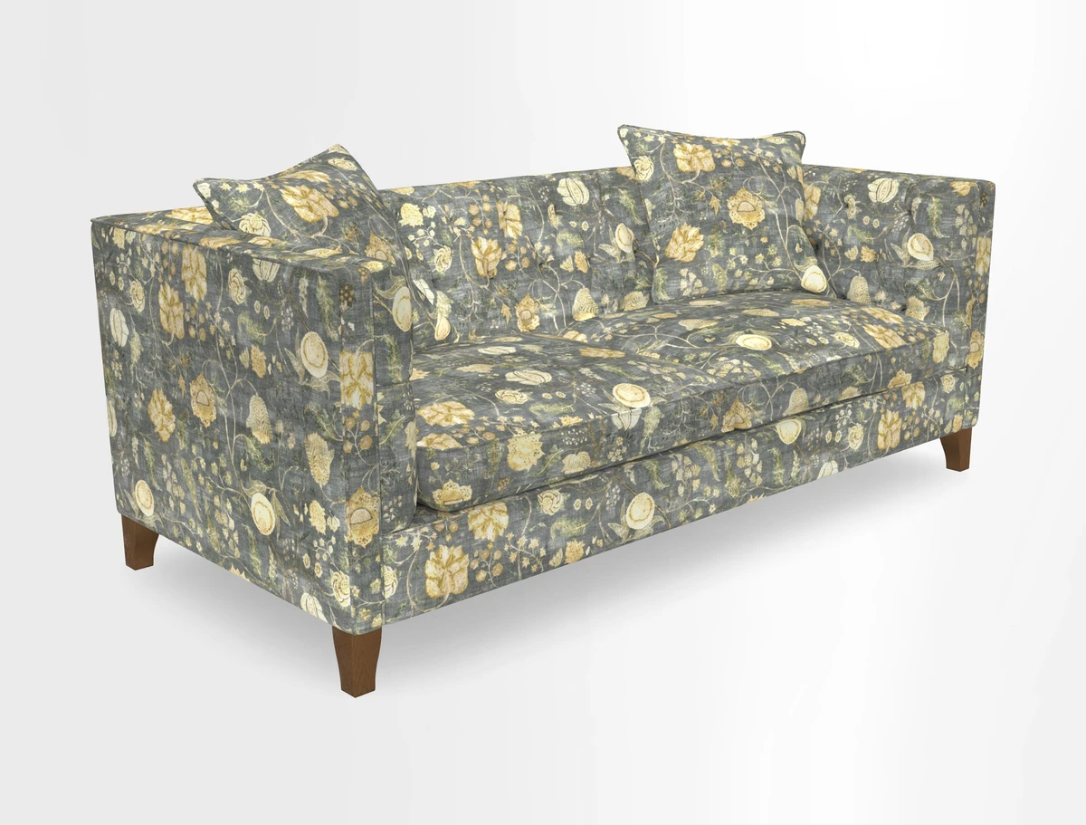 Haresfield 3 seater sofa in Whernside Spring Grass and Stockport Stripe Hunter 