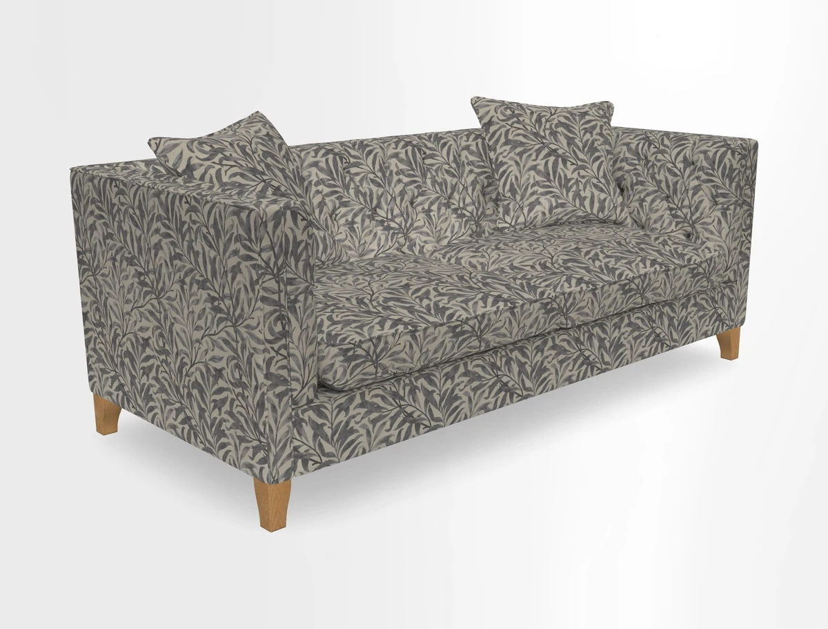 Haresfield 3 seater sofa in Whernside Spring Grass and Stockport Stripe Hunter 