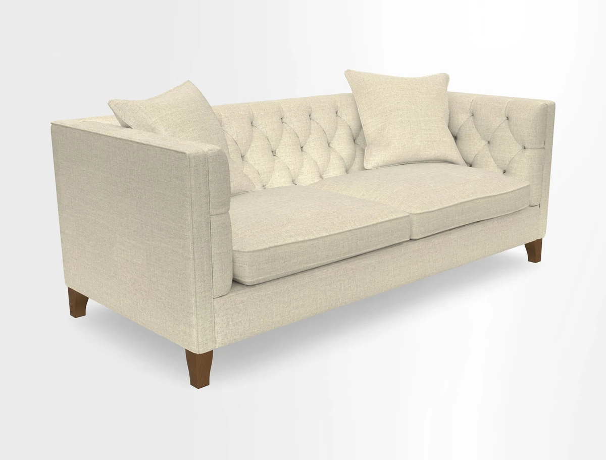 Haresfield 3 seater sofa in Whernside Spring Grass and Stockport Stripe Hunter 