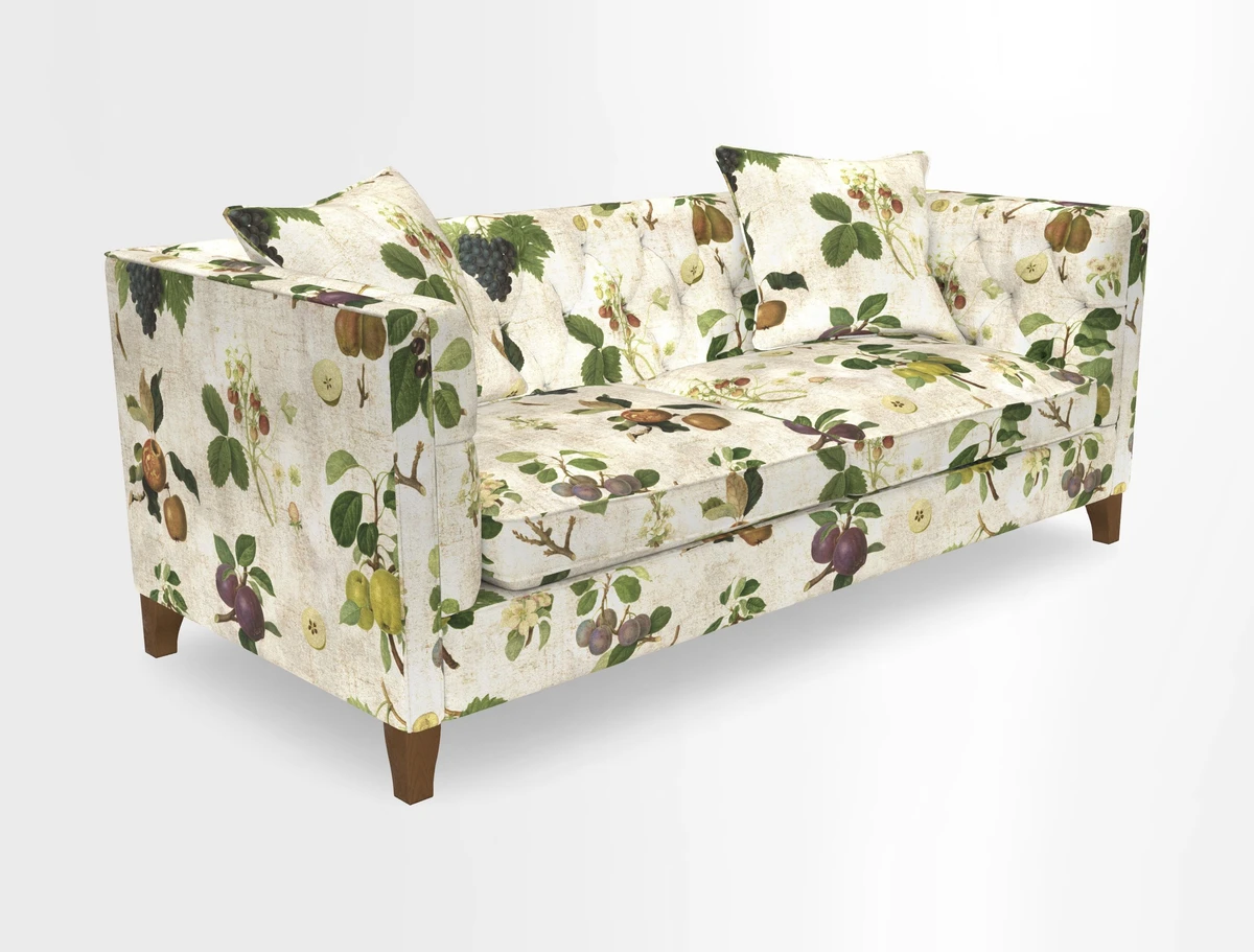 Haresfield 3 seater sofa in Whernside Spring Grass and Stockport Stripe Hunter 