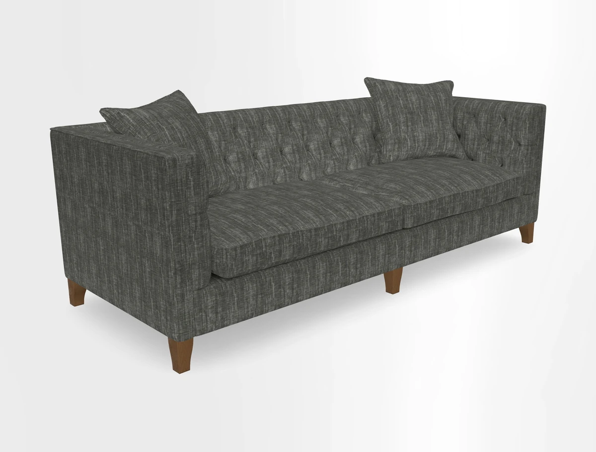 Haresfield 3 seater sofa in Whernside Spring Grass and Stockport Stripe Hunter 