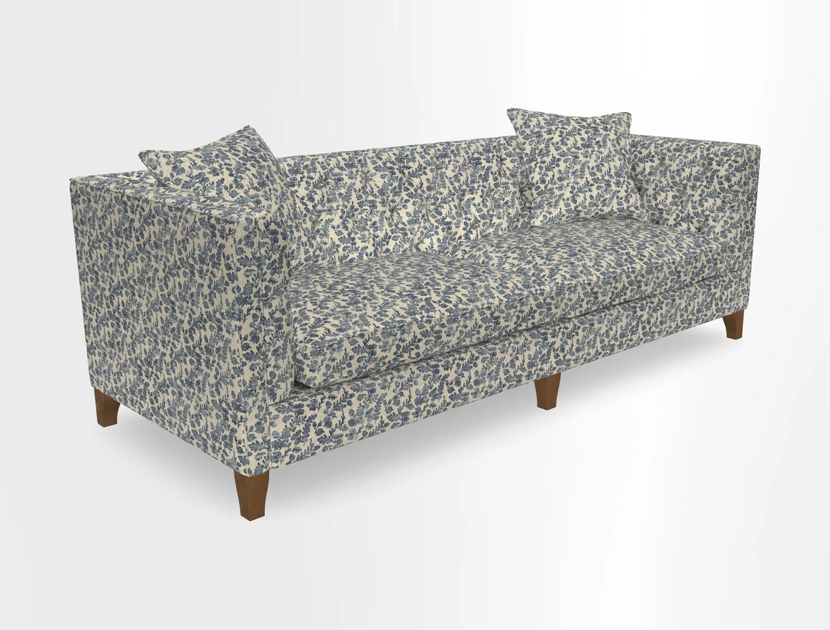 Haresfield 3 seater sofa in Whernside Spring Grass and Stockport Stripe Hunter 