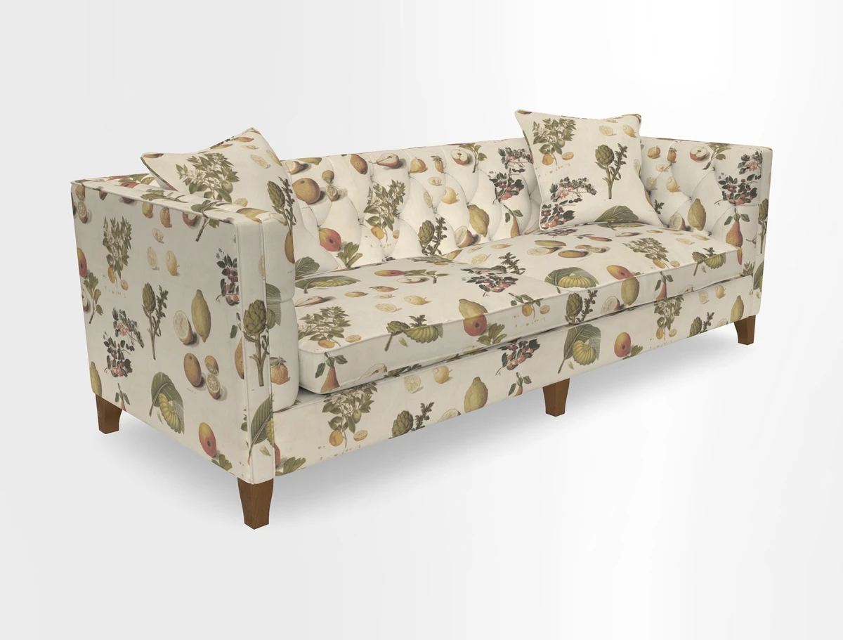 Haresfield 3 seater sofa in Whernside Spring Grass and Stockport Stripe Hunter 