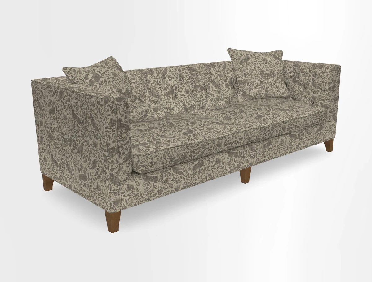 Haresfield 3 seater sofa in Whernside Spring Grass and Stockport Stripe Hunter 