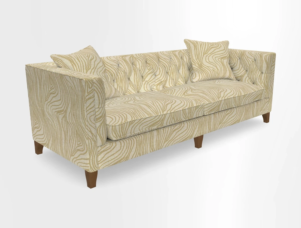 Haresfield 3 seater sofa in Whernside Spring Grass and Stockport Stripe Hunter 