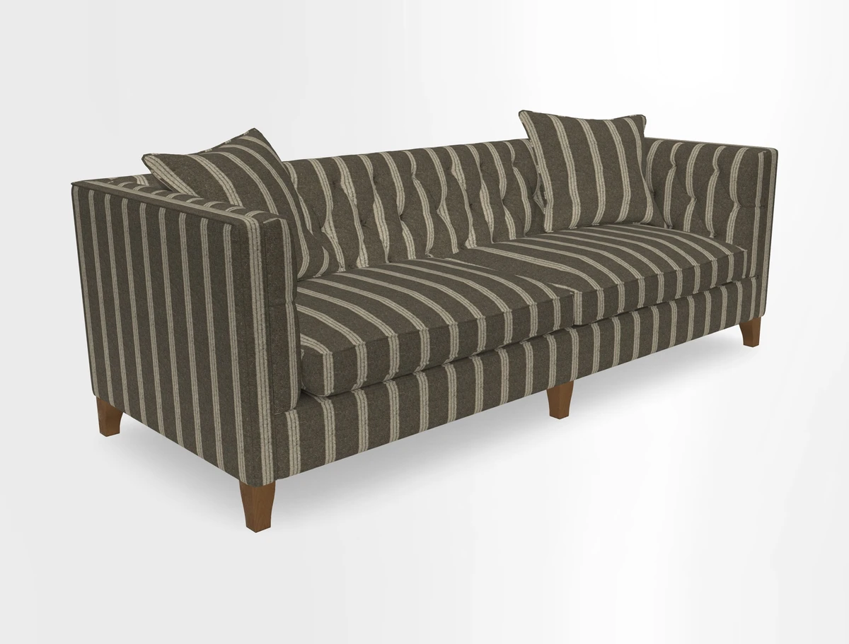 Haresfield 3 seater sofa in Whernside Spring Grass and Stockport Stripe Hunter 