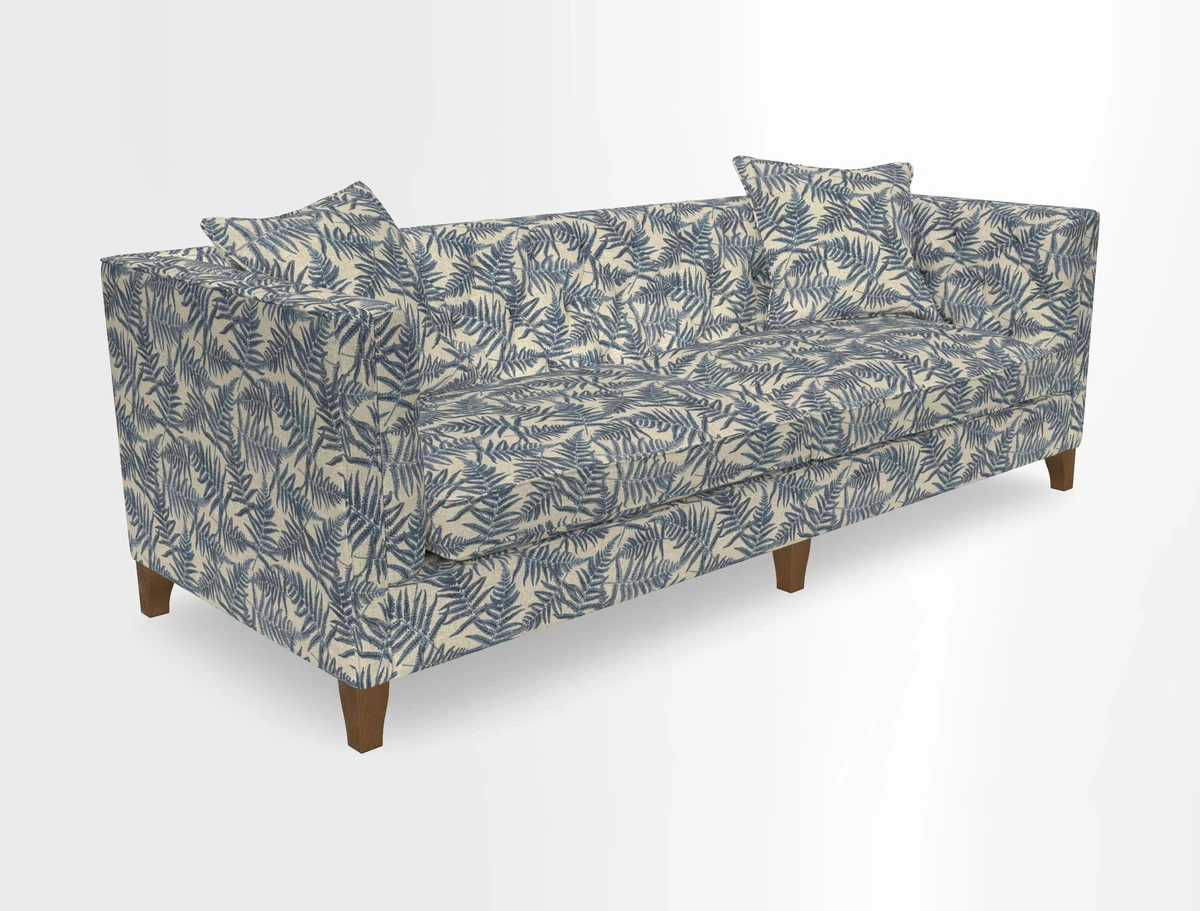 Haresfield 3 seater sofa in Whernside Spring Grass and Stockport Stripe Hunter 