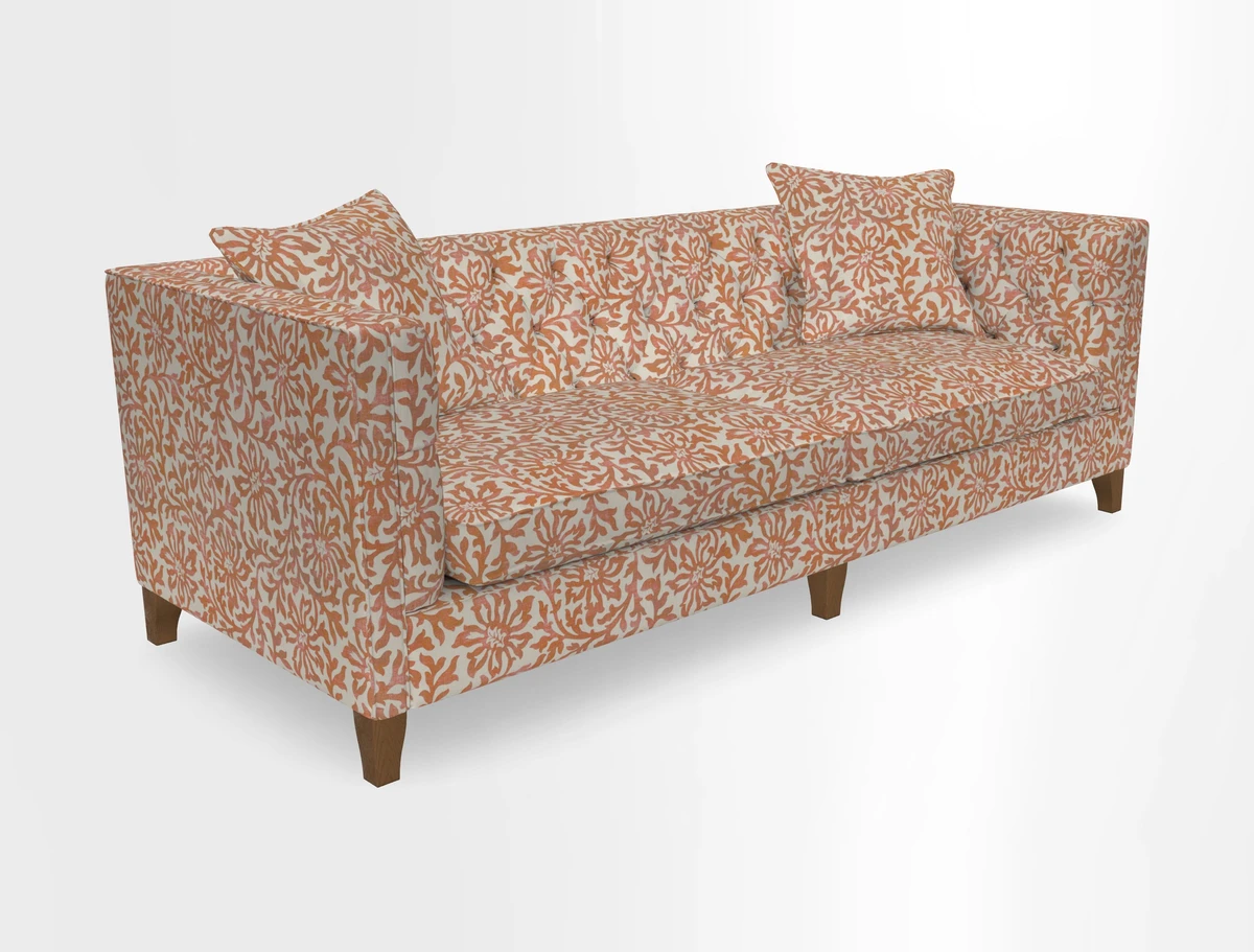 Haresfield 3 seater sofa in Whernside Spring Grass and Stockport Stripe Hunter 