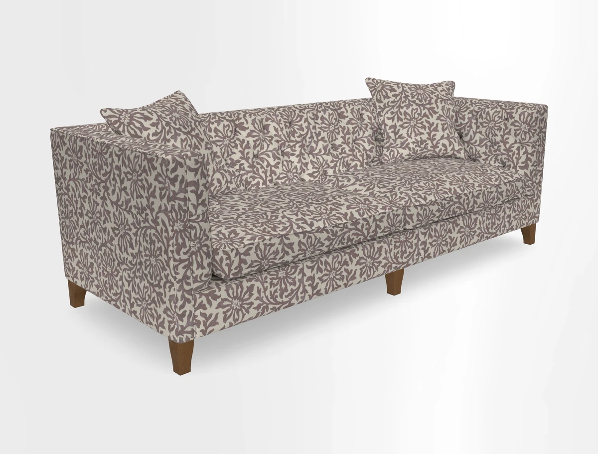 Haresfield 3 seater sofa in Whernside Spring Grass and Stockport Stripe Hunter 