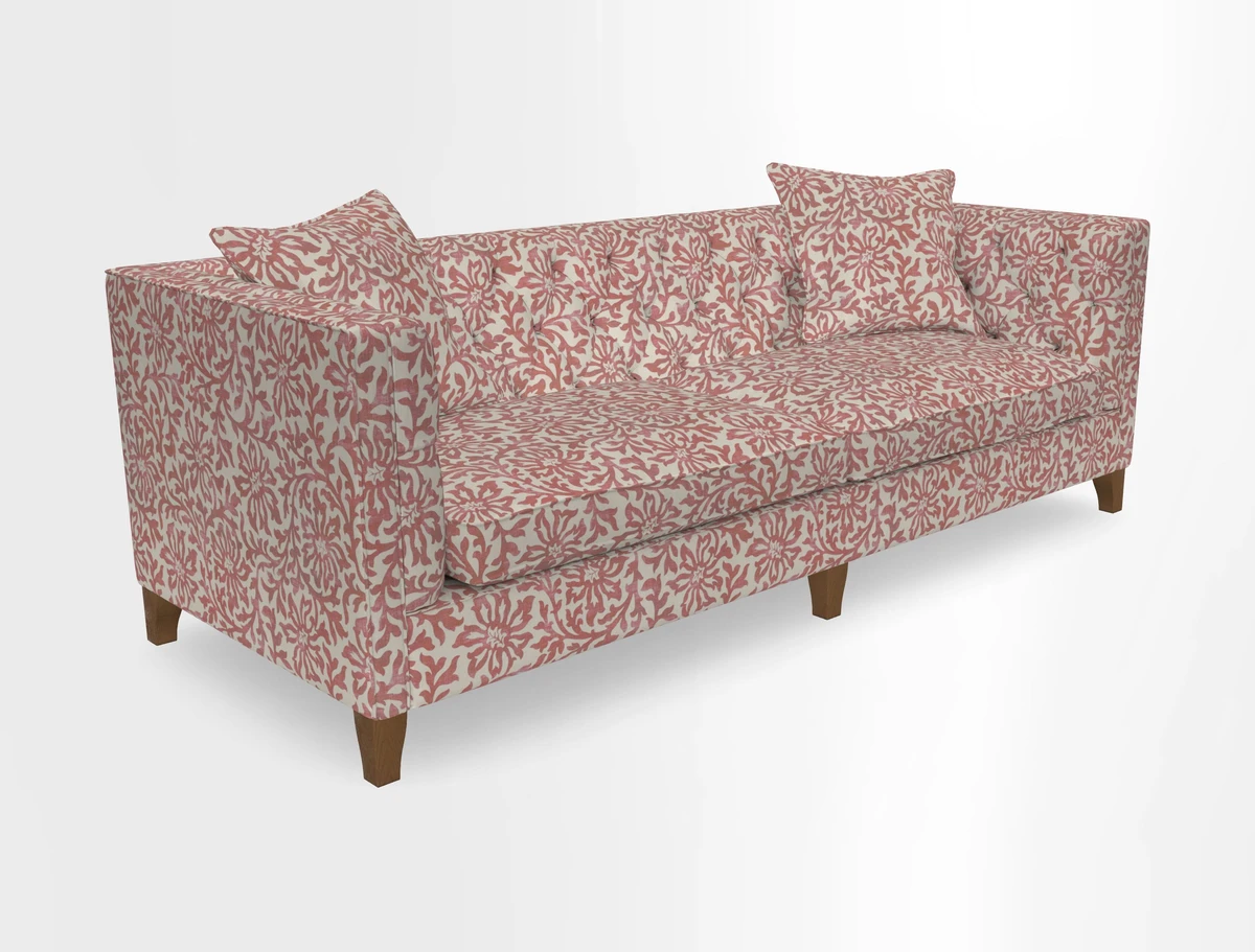 Haresfield 3 seater sofa in Whernside Spring Grass and Stockport Stripe Hunter 