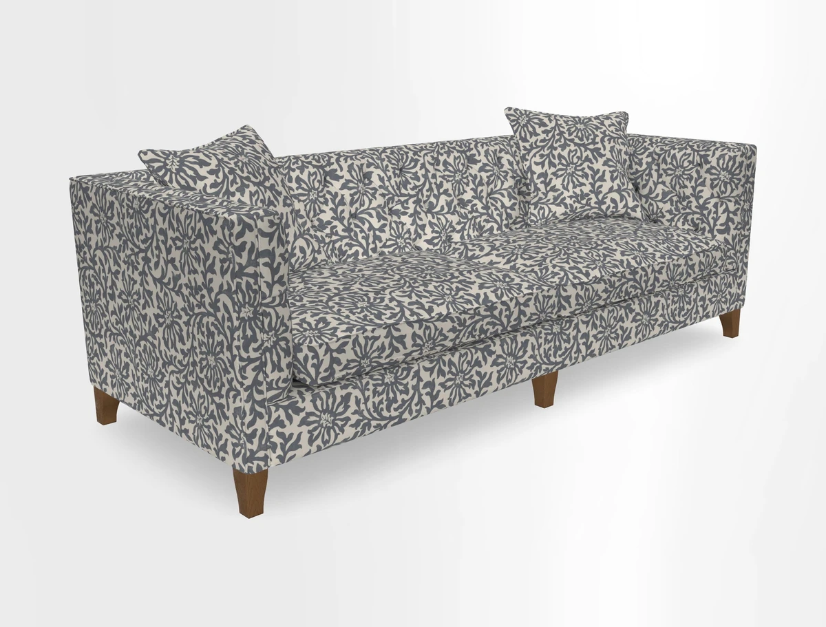 Haresfield 3 seater sofa in Whernside Spring Grass and Stockport Stripe Hunter 