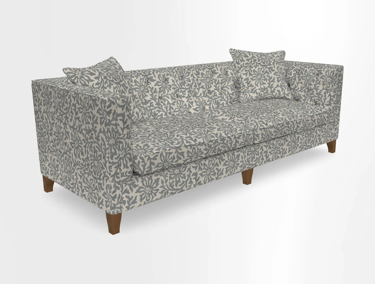 Haresfield 3 seater sofa in Whernside Spring Grass and Stockport Stripe Hunter 