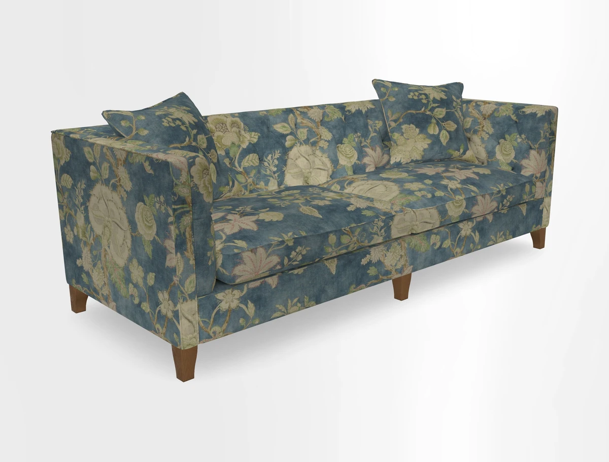 Haresfield 3 seater sofa in Whernside Spring Grass and Stockport Stripe Hunter 