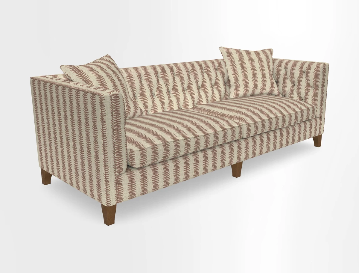 Haresfield 3 seater sofa in Whernside Spring Grass and Stockport Stripe Hunter 