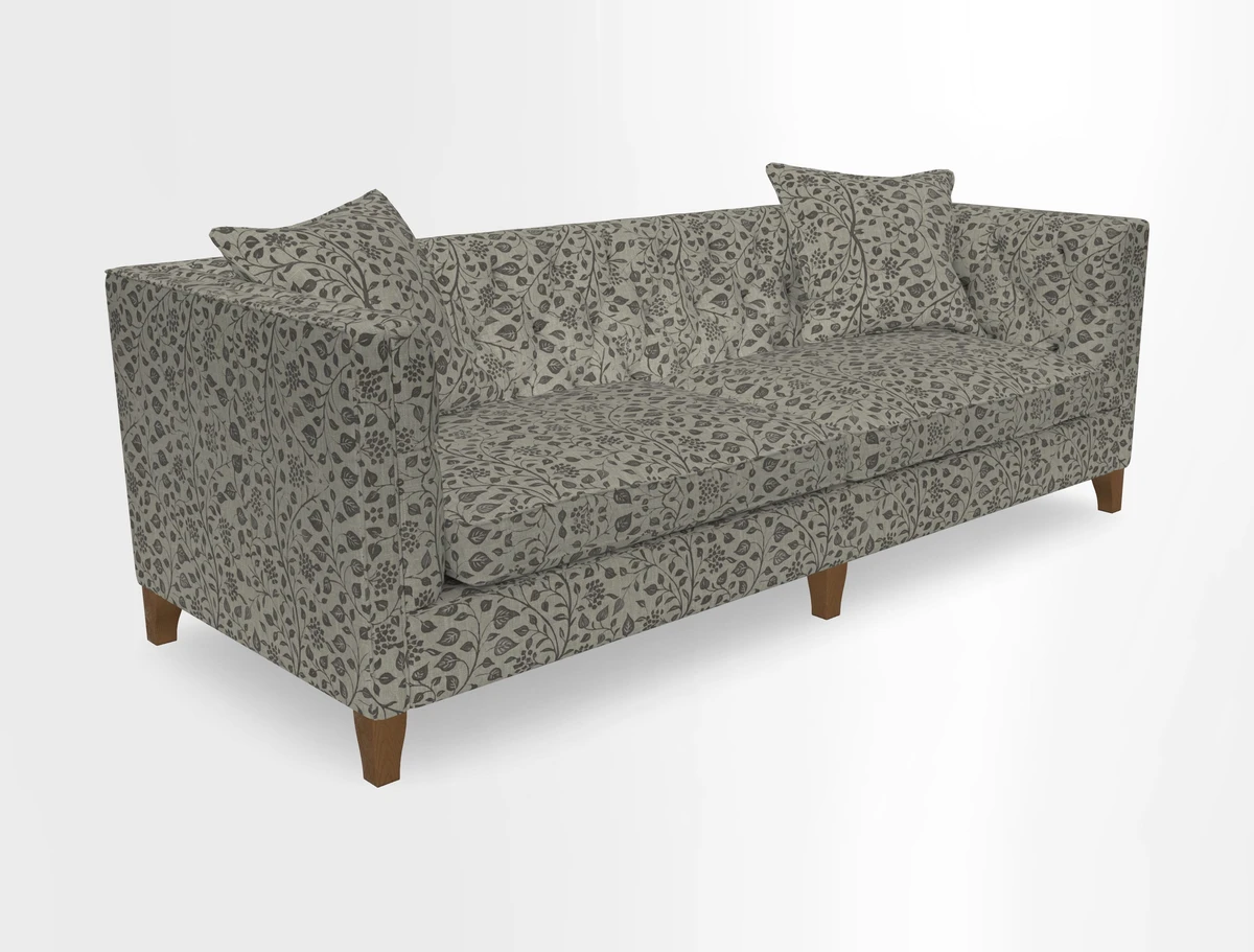 Haresfield 3 seater sofa in Whernside Spring Grass and Stockport Stripe Hunter 