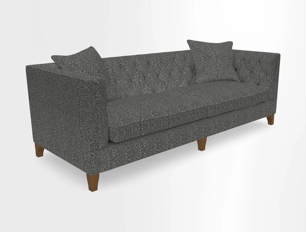 Haresfield 3 seater sofa in Whernside Spring Grass and Stockport Stripe Hunter 