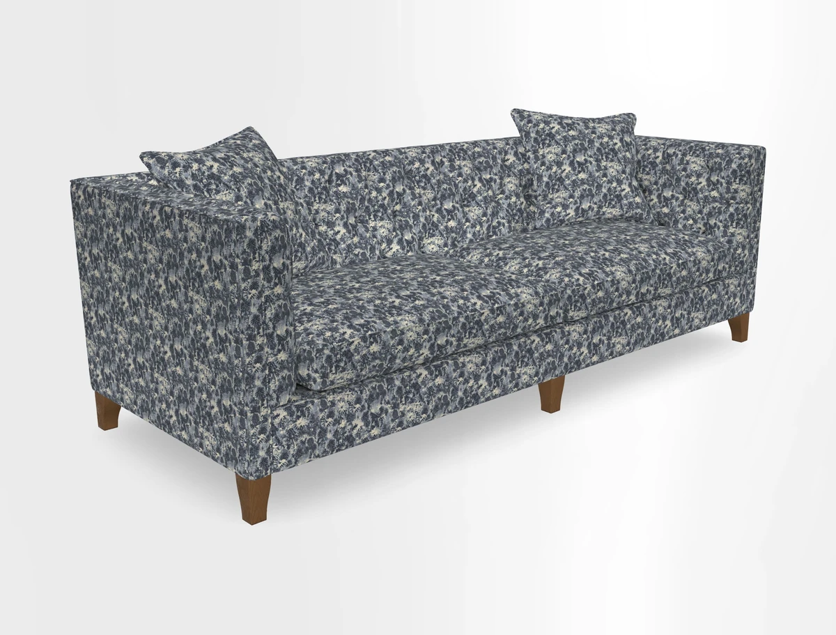 Haresfield 3 seater sofa in Whernside Spring Grass and Stockport Stripe Hunter 