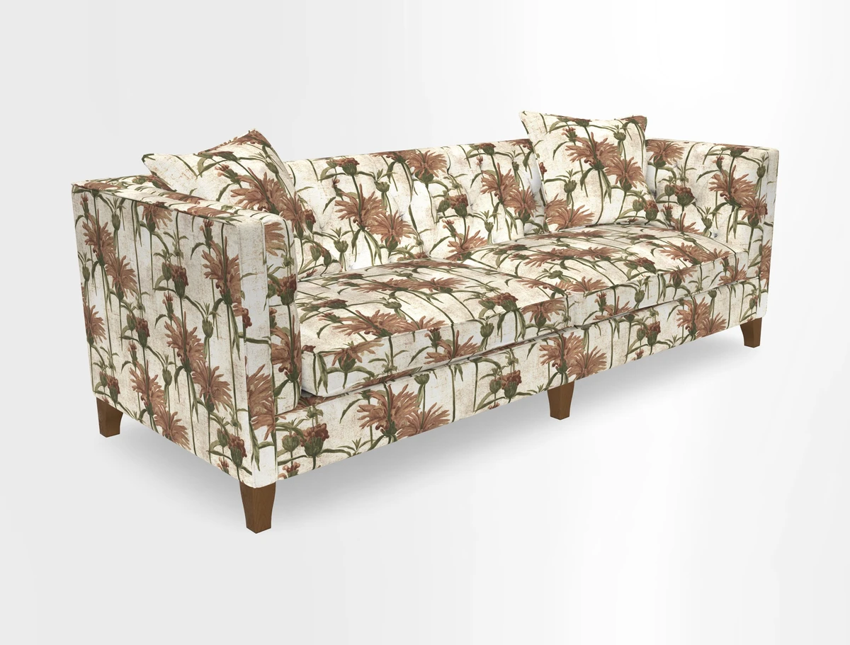 Haresfield 3 seater sofa in Whernside Spring Grass and Stockport Stripe Hunter 