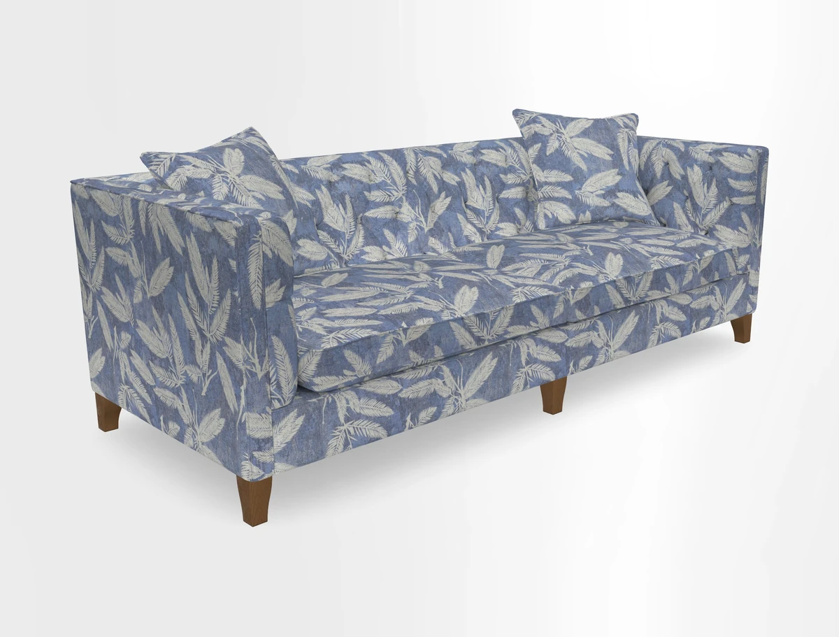 Haresfield 3 seater sofa in Whernside Spring Grass and Stockport Stripe Hunter 