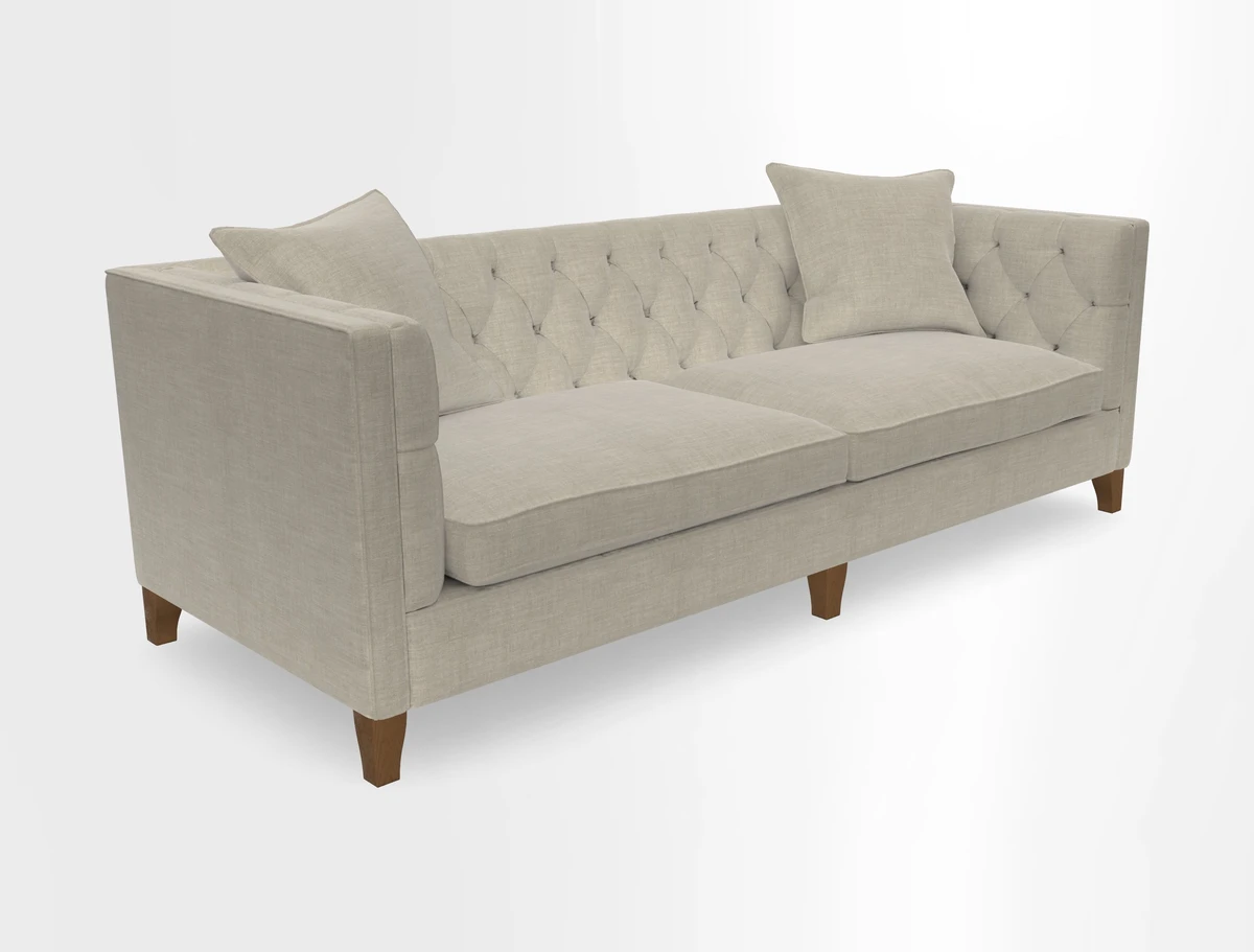 Haresfield 3 seater sofa in Whernside Spring Grass and Stockport Stripe Hunter 