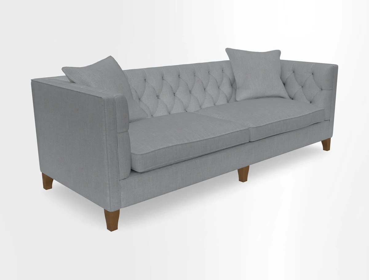 Haresfield 3 seater sofa in Whernside Spring Grass and Stockport Stripe Hunter 