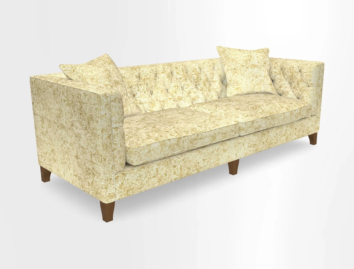 Haresfield 3 seater sofa in Whernside Spring Grass and Stockport Stripe Hunter 