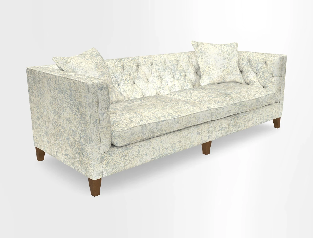 Haresfield 3 seater sofa in Whernside Spring Grass and Stockport Stripe Hunter 