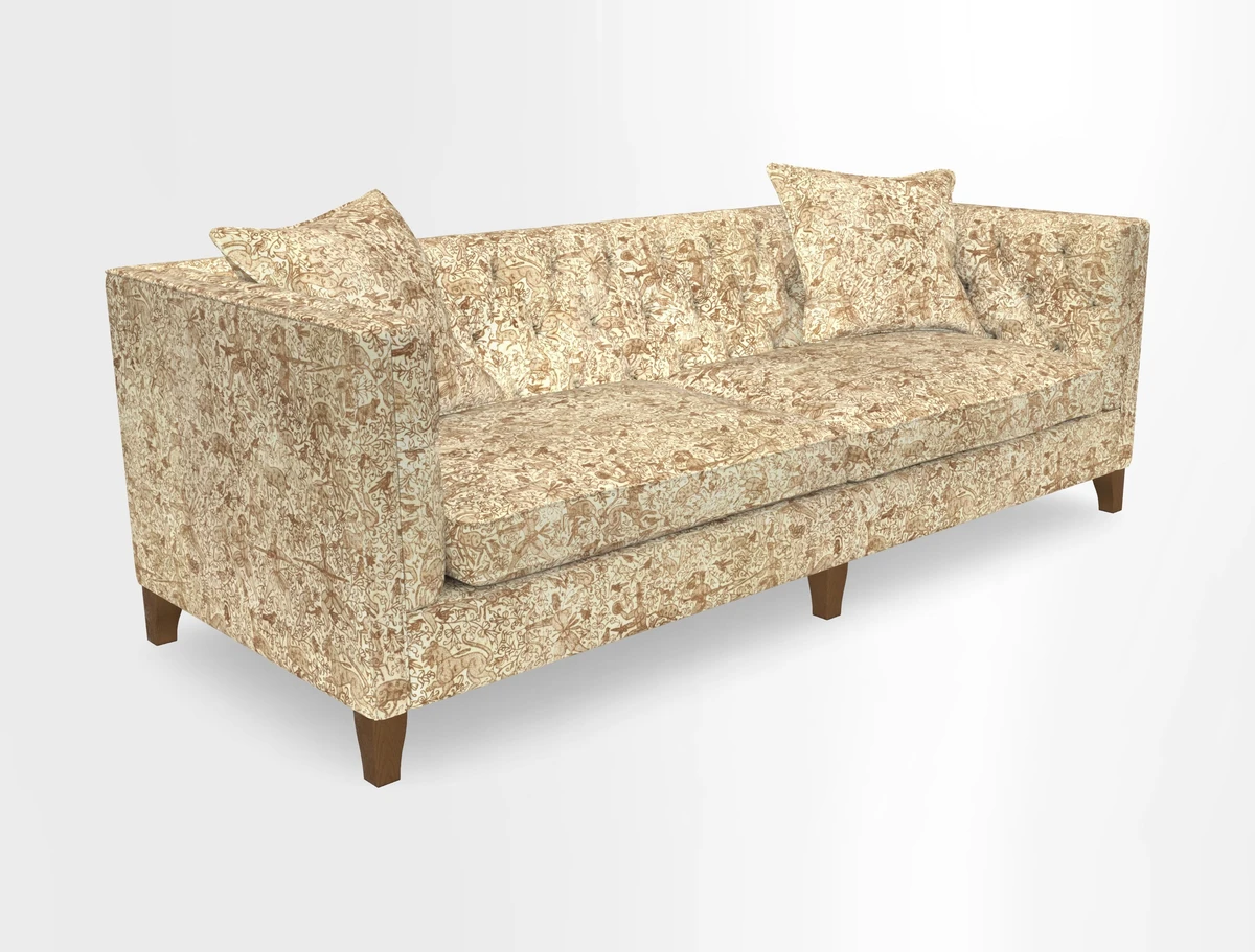Haresfield 3 seater sofa in Whernside Spring Grass and Stockport Stripe Hunter 