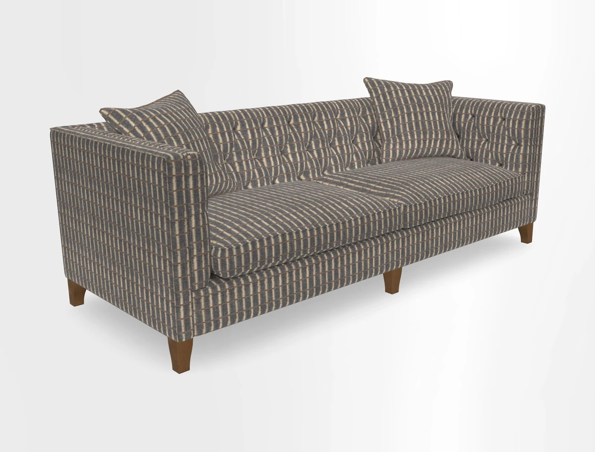 Haresfield 3 seater sofa in Whernside Spring Grass and Stockport Stripe Hunter 