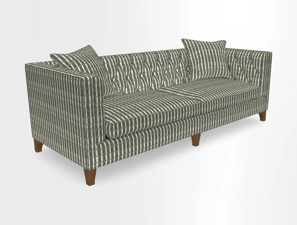Haresfield 3 seater sofa in Whernside Spring Grass and Stockport Stripe Hunter 