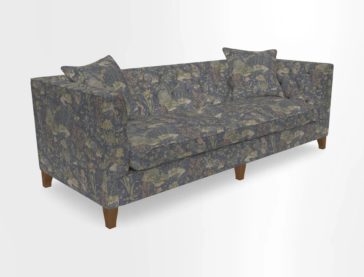 Haresfield 3 seater sofa in Whernside Spring Grass and Stockport Stripe Hunter 