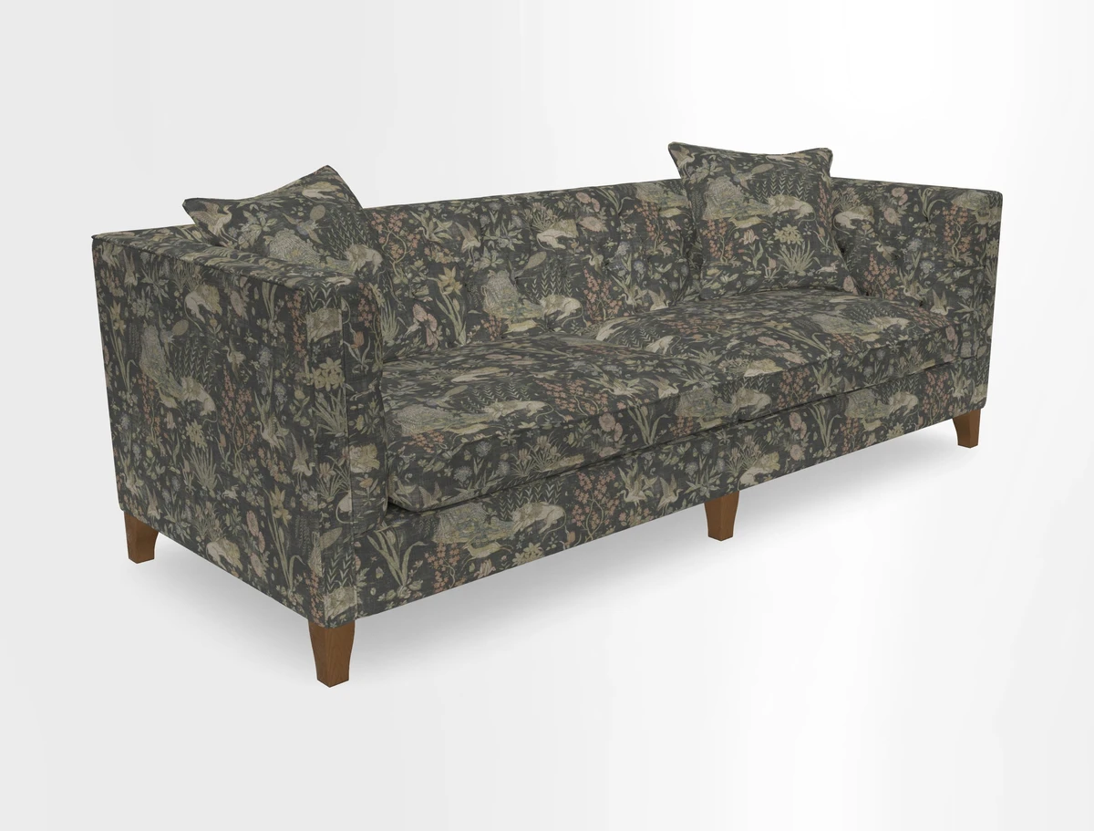 Haresfield 3 seater sofa in Whernside Spring Grass and Stockport Stripe Hunter 