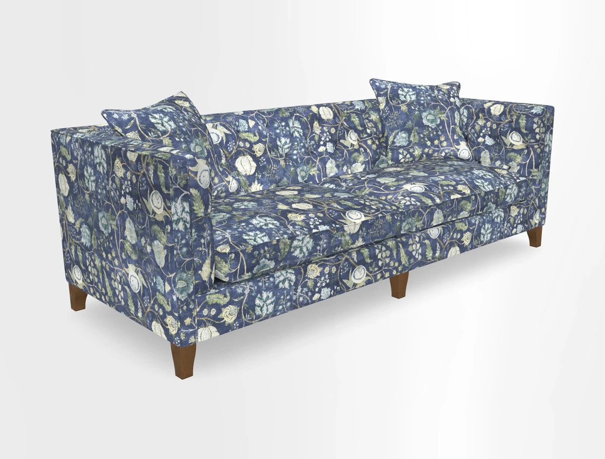 Haresfield 3 seater sofa in Whernside Spring Grass and Stockport Stripe Hunter 