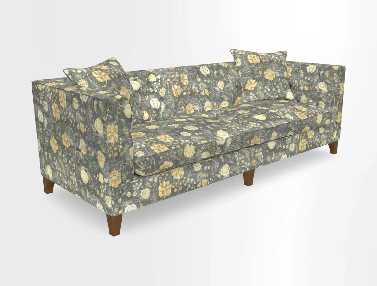 Haresfield 3 seater sofa in Whernside Spring Grass and Stockport Stripe Hunter 