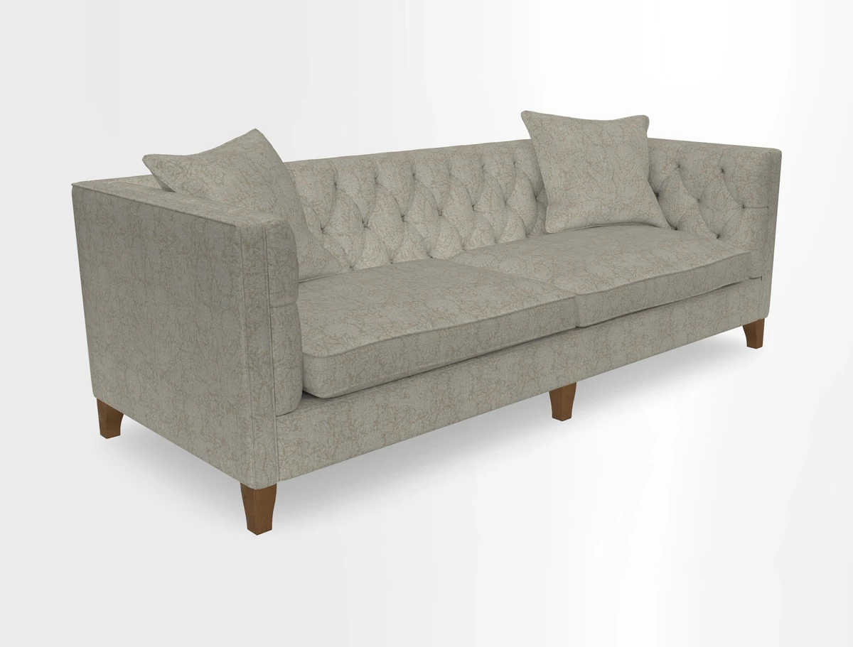 Haresfield 3 seater sofa in Whernside Spring Grass and Stockport Stripe Hunter 