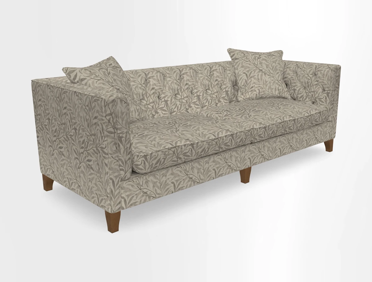 Haresfield 3 seater sofa in Whernside Spring Grass and Stockport Stripe Hunter 