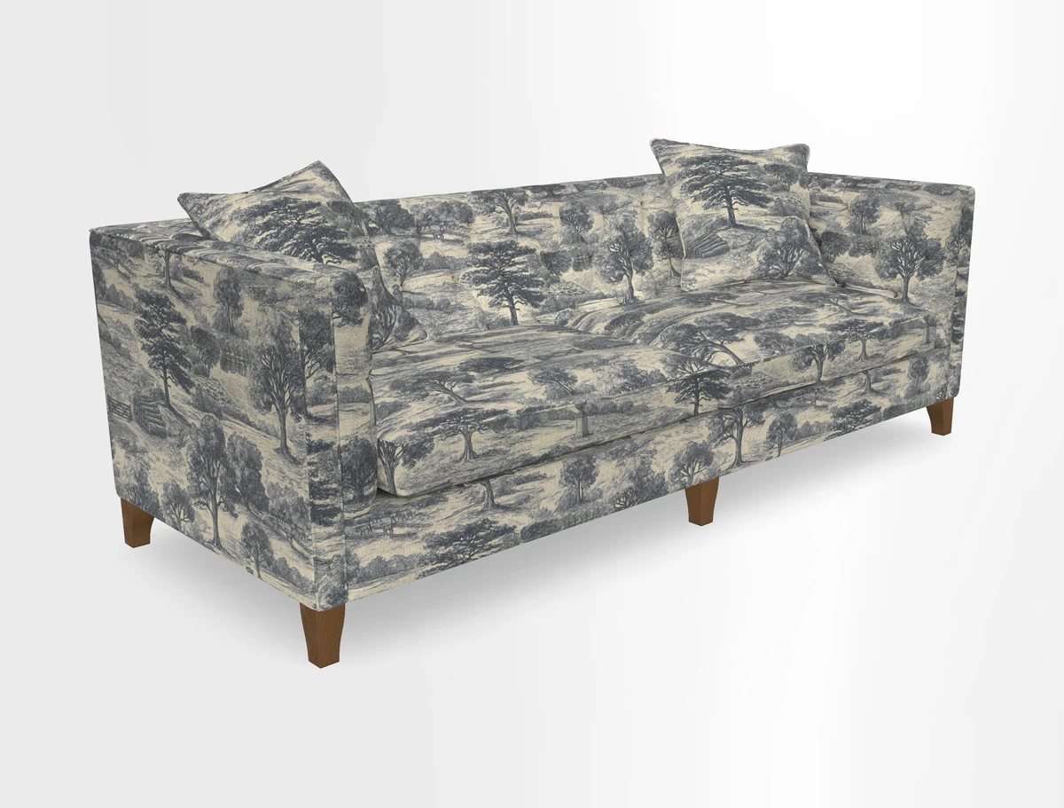 Haresfield 3 seater sofa in Whernside Spring Grass and Stockport Stripe Hunter 