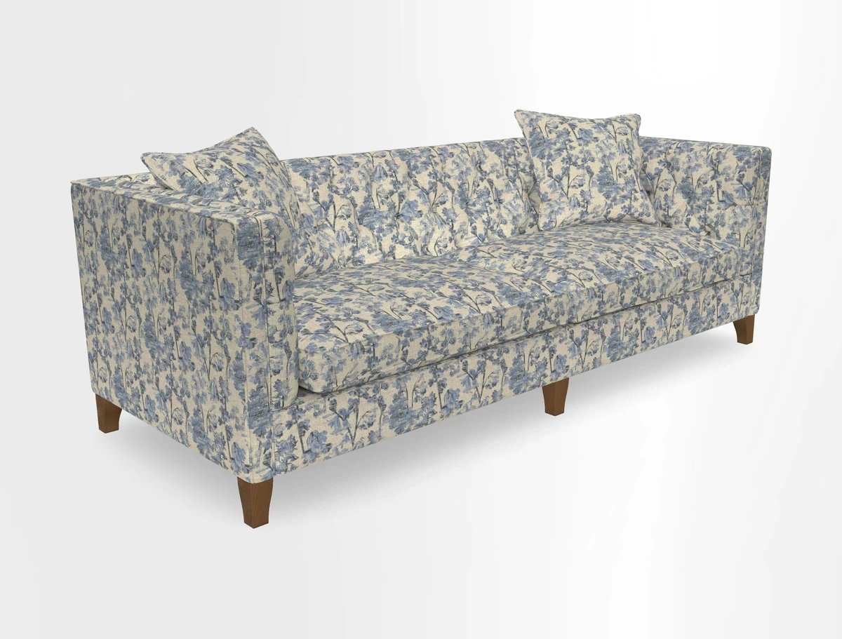 Haresfield 3 seater sofa in Whernside Spring Grass and Stockport Stripe Hunter 