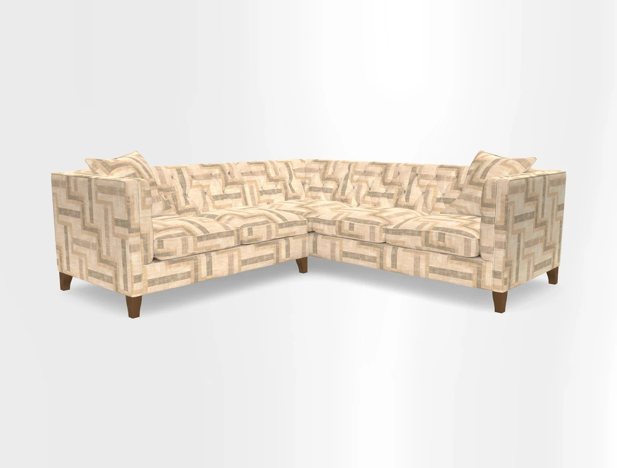 Haresfield Corner Sofa in Two Tone Plain Biscuit