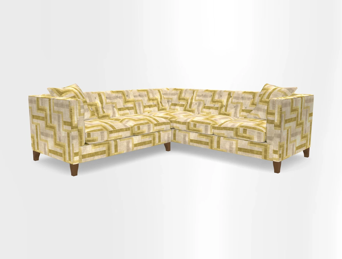 Haresfield Corner Sofa in Two Tone Plain Biscuit